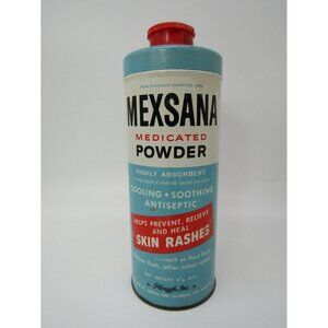 Vtg Mexsana Medicated Powder Metal Can 1950's Still Has Some Powder Plough Inc.